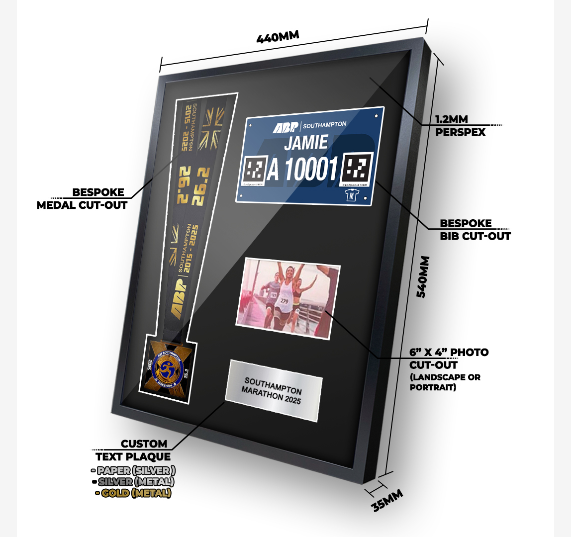 2025 Southampton Marathon Single Medal Framing Kit